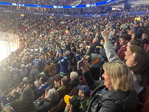 Crowd in Rogers Arena at North Shore/Sunshine Coast Chapter Canucks Hockey Event