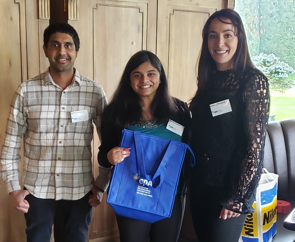 Karthik Natarajan of the RSD Chapter, Winner of the door prize, Sasha D'Souza and Ashling Diamond of CPABC