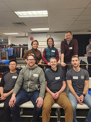 Attendees at bowling event