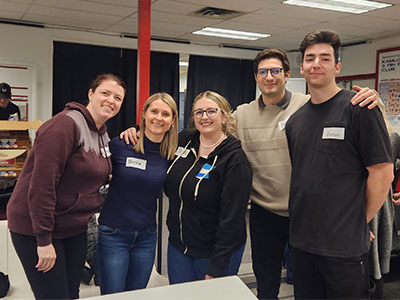 Attendees at bowling event