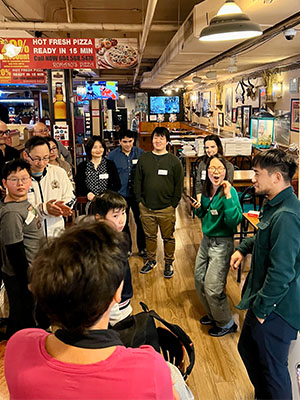 Attendees at bowling event