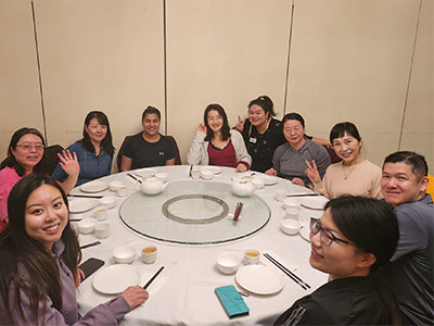 Attendees at dim sum post sweat!
