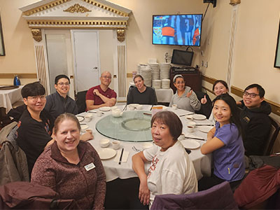 Attendees at dim sum post sweat!