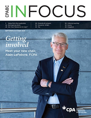 Cover of the September/October 2025 issue of CPABC in Focus