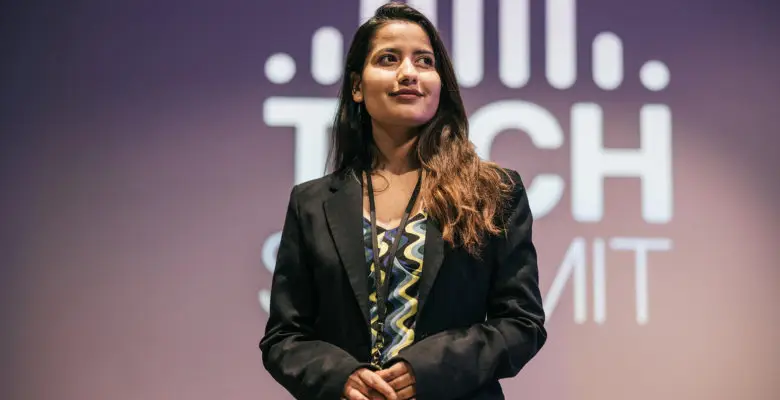 A woman on the stage