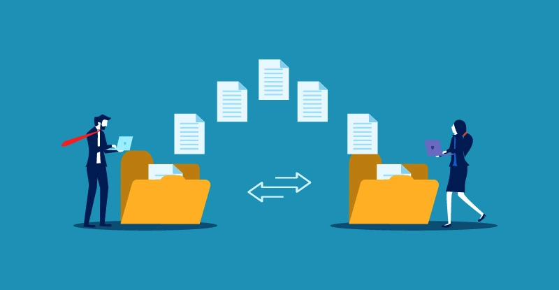 Sending documents between businesspeople