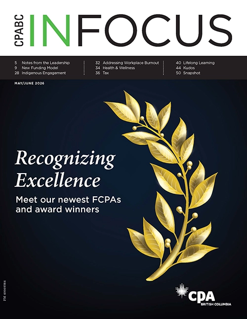 Cover image of the May-June 2026 edition of CPABC in Focus.